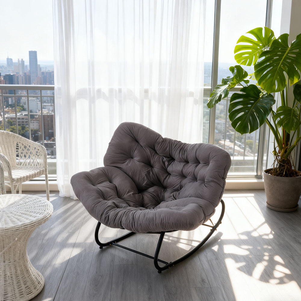 Rocking Chairs & Lounge Chair with Rattan Indoor Outdoor Reading Living Room - product gallery image 15