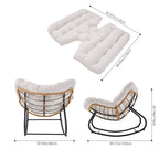 Rocking Chairs & Lounge Chair with Rattan Indoor Outdoor Reading Living Room - product gallery image 20