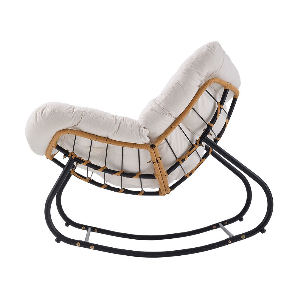 Rocking Chairs & Lounge Chair with Rattan Indoor Outdoor Reading Living Room - product gallery image 7