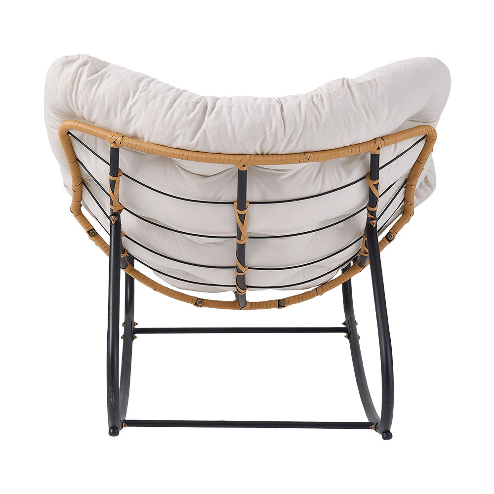 Rocking Chairs & Lounge Chair with Rattan Indoor Outdoor Reading Living Room - product gallery image 8