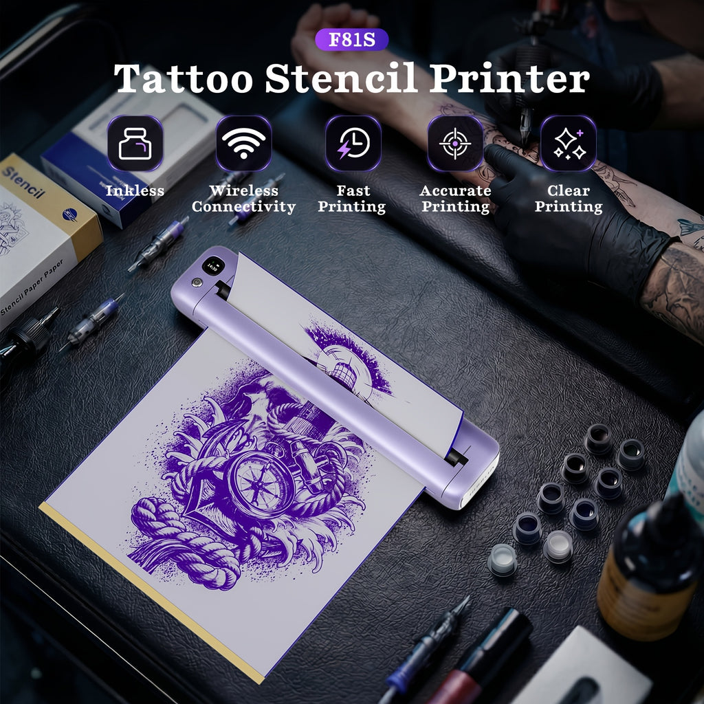 Rongta F81S Portable Printer Kit with Professional Tattoo Stencil Thermal Works IOS - product gallery image 4