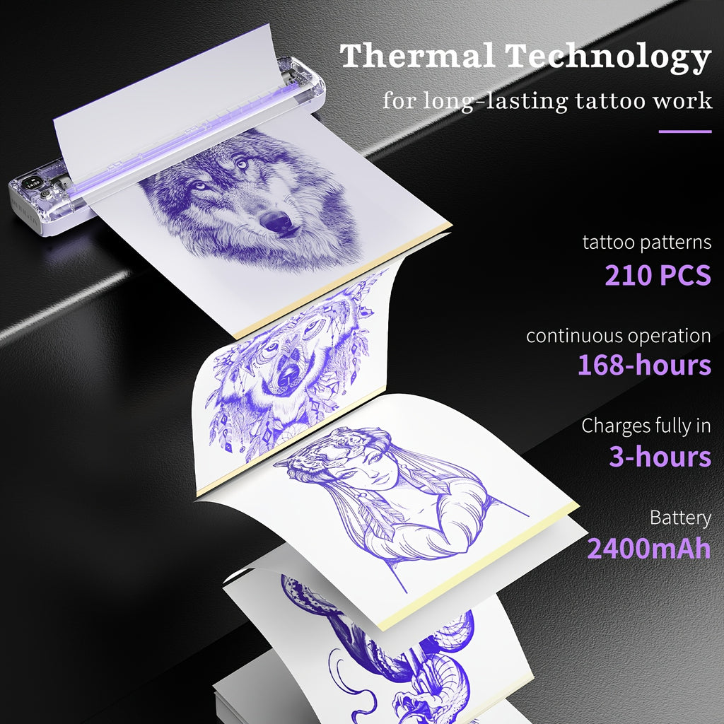 Rongta F81S Portable Printer Kit with Professional Tattoo Stencil Thermal Works IOS - product gallery image 6