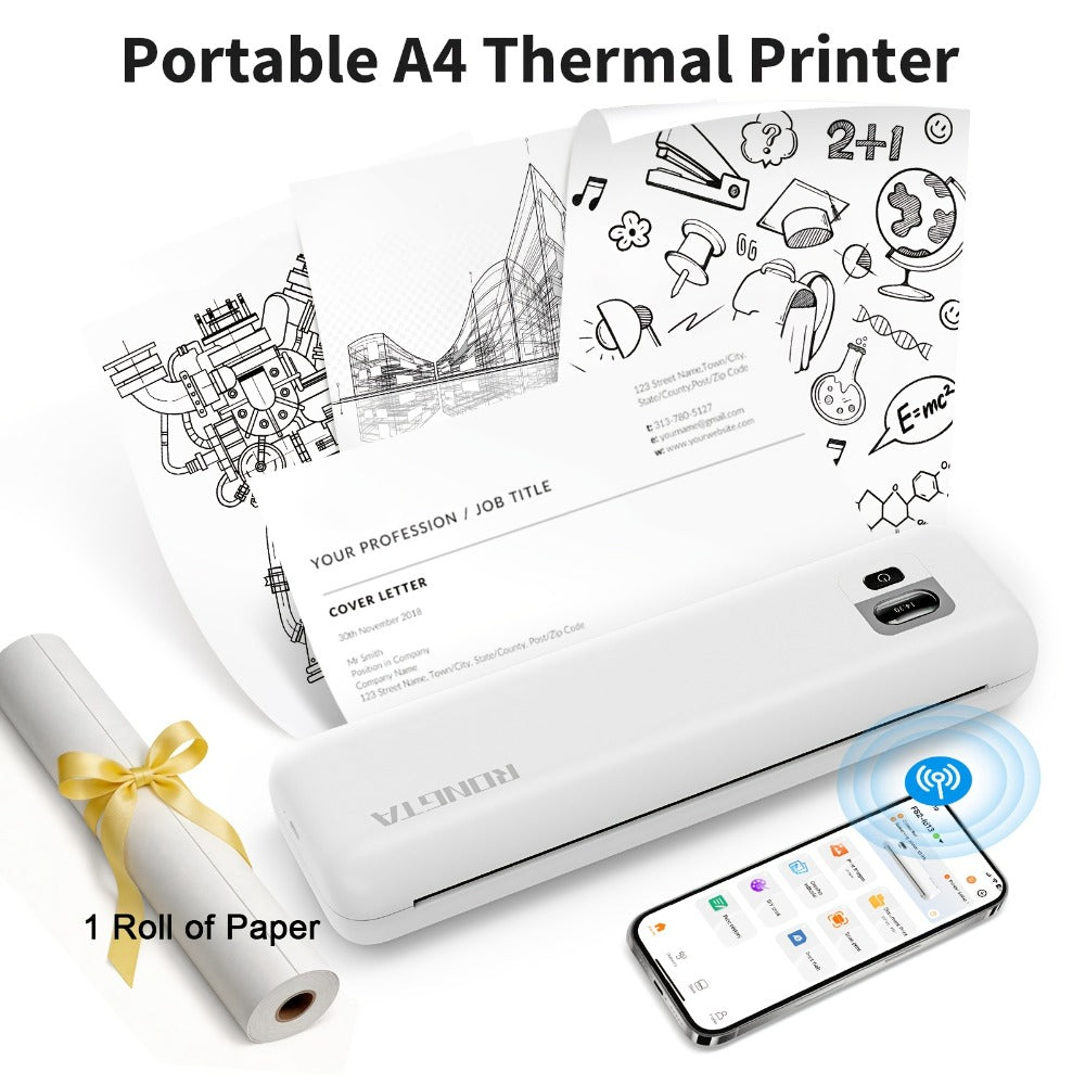 Rongta F82A A4 Portable Wireless Thermal with 21.59cm, 27.94cm - product gallery image 2