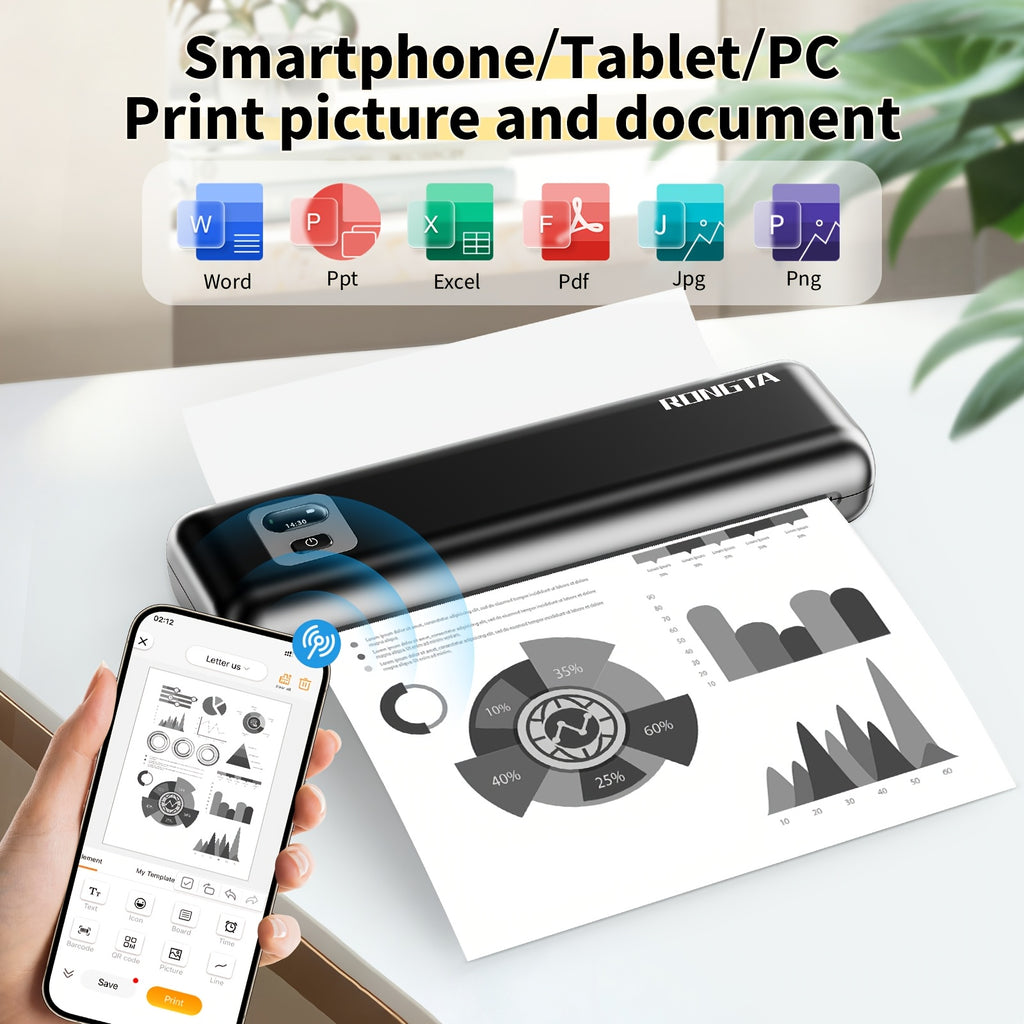 Rongta F82A Portable A4 Thermal Printer with 216Mm, 1 Roll - product gallery image 3