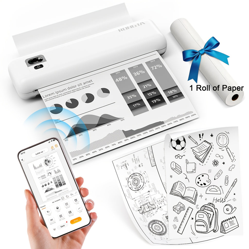 Rongta F82A Upgraded 203Dpi Wireless with 1 Rolls for home offices - product gallery image 2