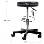 Salon Stool with Adjustable Height, Easy Assembly, Wheels, Leather - product gallery image 2