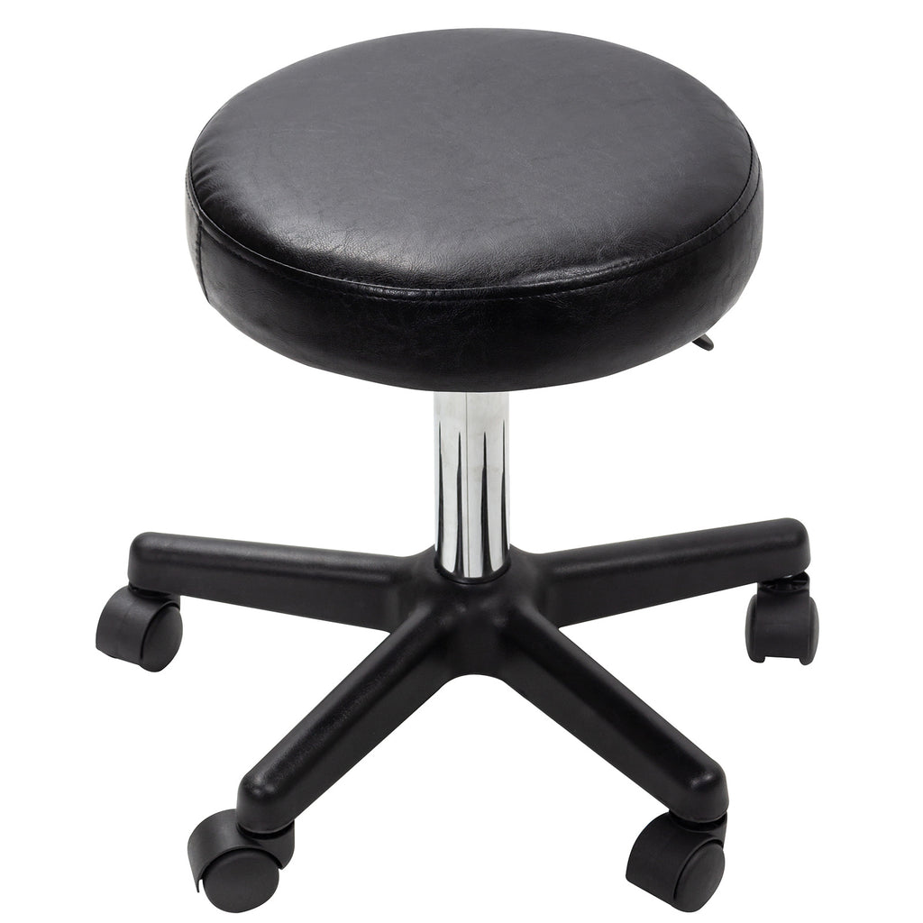 Salon Stool with Adjustable Height, Easy Assembly, Wheels, Leather - product gallery image 5
