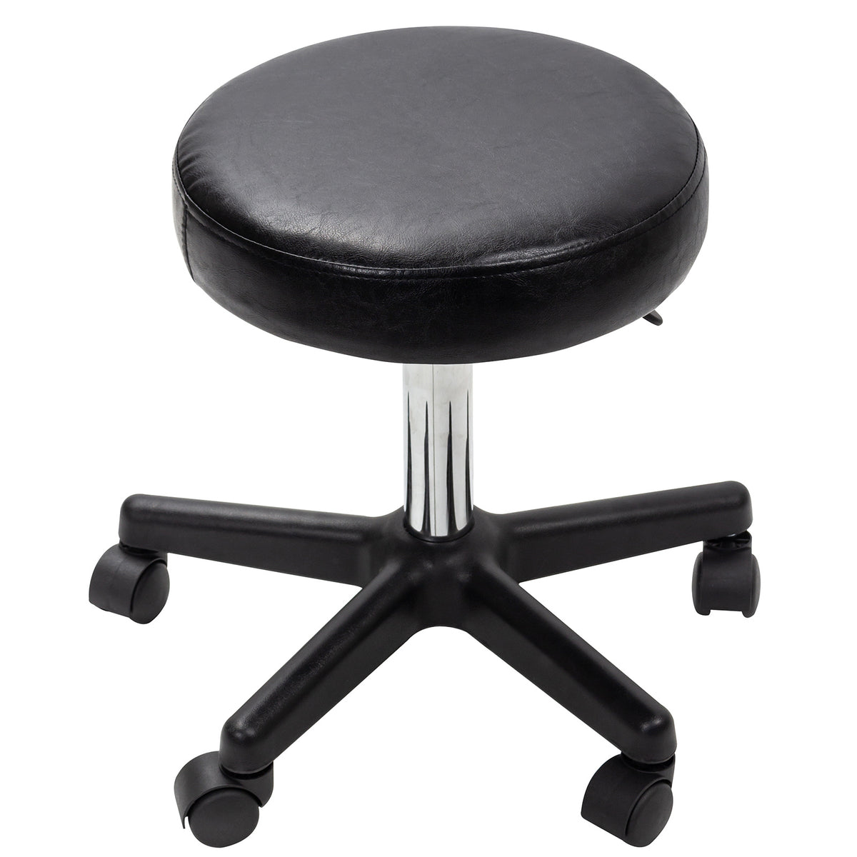 Salon Stool with Adjustable Height, Easy Assembly, Wheels, Leather - product gallery image 5