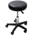 Salon Stool with Adjustable Height, Easy Assembly, Wheels, Leather