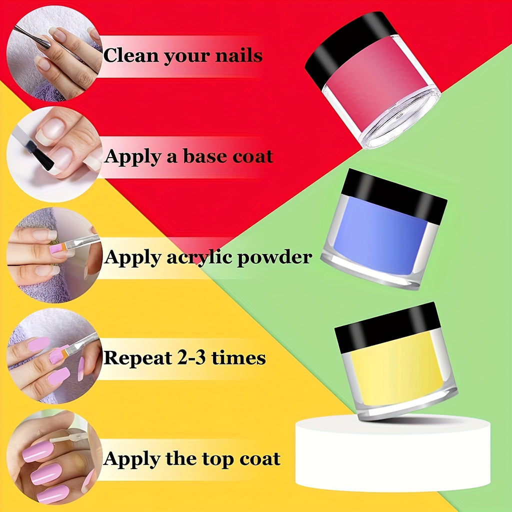 Set of Acrylic Powder with Powders, Featuring Shades nails, Valentine'S - product gallery image 3