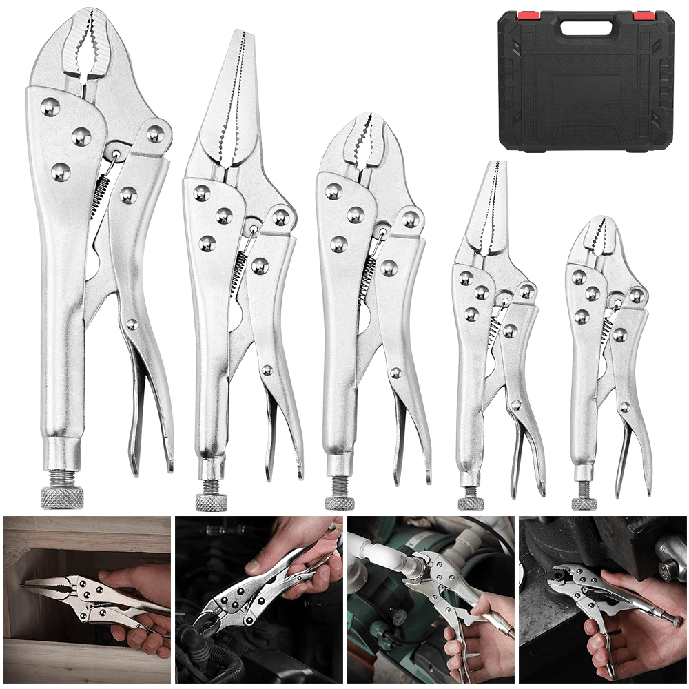 Set of Plier with Non-Slip, Lockable, Metal, 5pcs Locking Pliers Set - product gallery image 6
