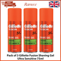 Shaving Gel with 75ml, Gillette Fusion Shaving Gel Ultra Sensitive 75ml X3 - Gillette Fusion Shaving Gel Ultra Sensitive 75ml X3 option