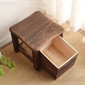 Shoe Bench with Easy Assembly, Wood, Wooden Drawer Storage Dark Brown Entryway - Brown with Drawer Storage option