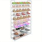 Shoe Rack with Adjustable Height, Non-Slip, Freestanding, Metal