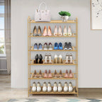 Shoe Rack with Easy Assembly, Wood, Bamboo Bench Tier Large Capacity Hallway - product gallery image 13