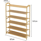Shoe Rack with Easy Assembly, Wood, Bamboo Bench Tier Large Capacity Hallway - product gallery image 7