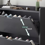Shoe Rack with Freestanding, Cabinet Drawers Entryway Hallway Organiser - product gallery image 5