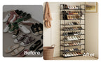 Shoe Rack with Metal, 40 Pairs, Tier Pairs Hooks 73x28x175cm Large Tall - product gallery image 7