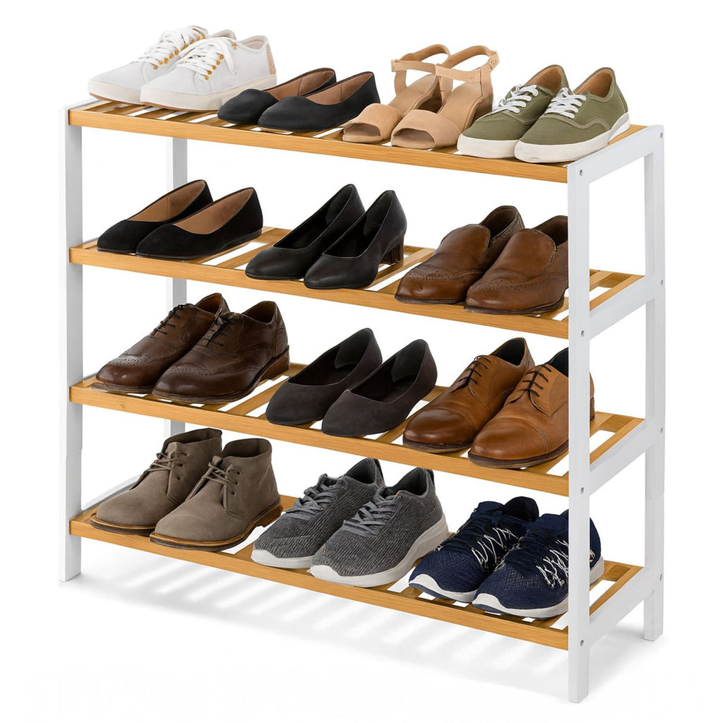 Shoe Rack with Metal, Tier Bamboo Slim Hallway Storage Organiser - product gallery image 17
