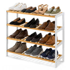 Shoe Rack with Metal, Tier Bamboo Slim Hallway Storage Organiser - product gallery image 17