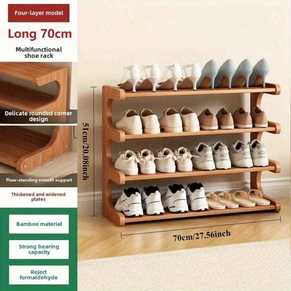 Shoe Rack with Space-Saving, Foldable, Bamboo, 30 Pairs - 4 Tiers - 70cm option