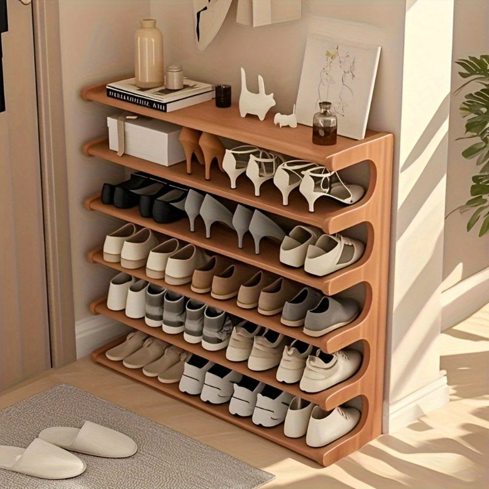 Shoe Rack with Space-Saving, Foldable, Bamboo, 30 Pairs - product gallery image 6