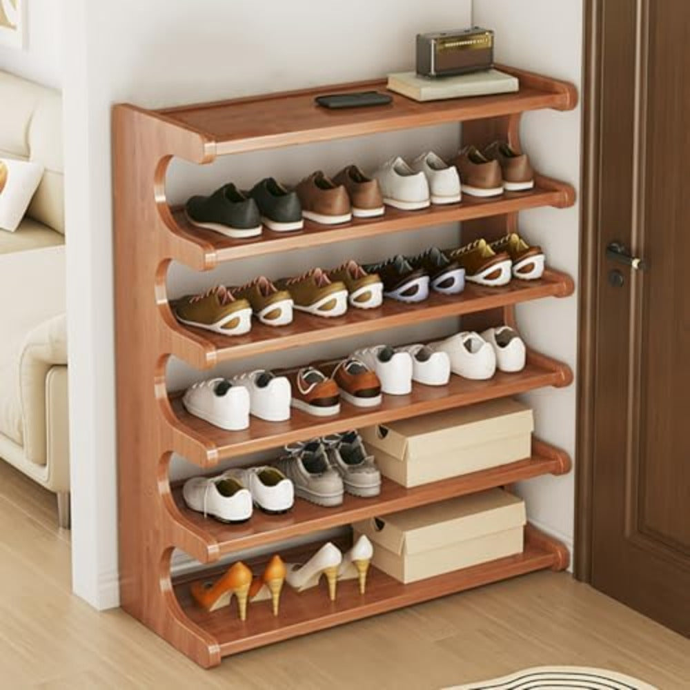 Shoe Rack with Space-Saving, Foldable, Bamboo, 30 Pairs - product gallery image 7