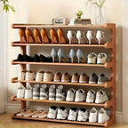 Shoe Rack with Space-Saving, Foldable, Bamboo, 30 Pairs