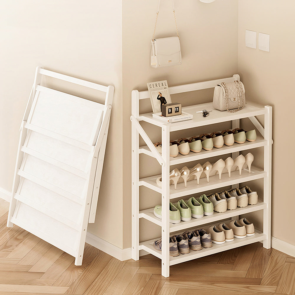 Shoe Rack with Space-Saving, Foldable, Freestanding, Bamboo
