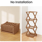 Shoe Rack with Space-Saving, Foldable, Wood, Foldable Bamboo or Tier Narrow Retractable - product gallery image 5