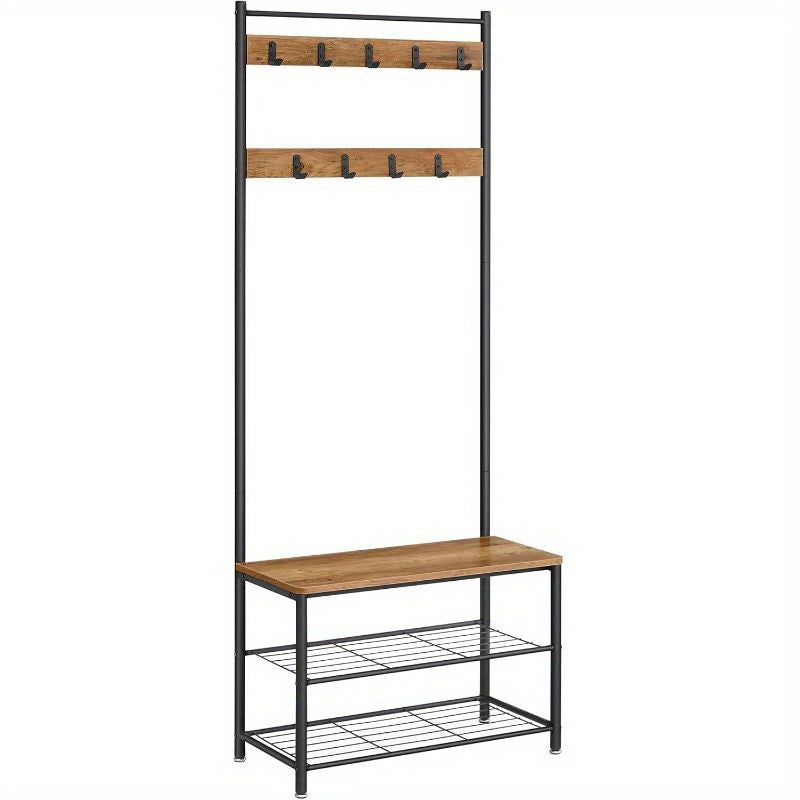 Shoe Rack with Space-Saving, Freestanding, Metal, 70L x 177H cm - product gallery image 2