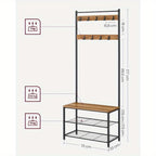 Shoe Rack with Space-Saving, Freestanding, Metal, 70L x 177H cm - product gallery image 4