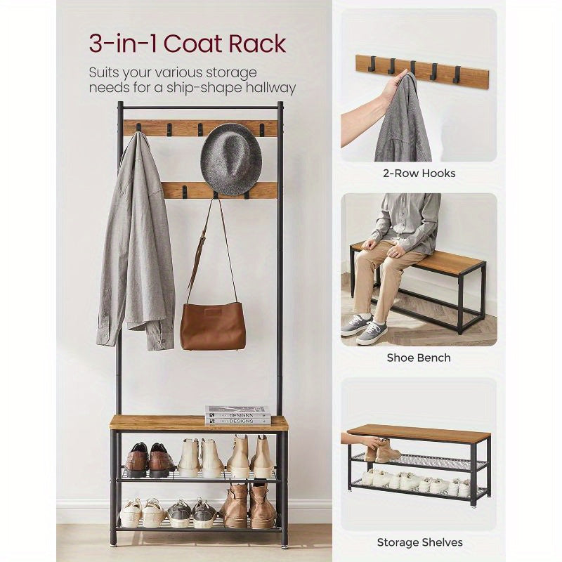 Shoe Rack with Space-Saving, Freestanding, Metal, 70L x 177H cm - product gallery image 5