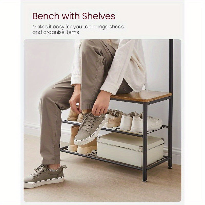 Shoe Rack with Space-Saving, Freestanding, Metal, 70L x 177H cm - product gallery image 7