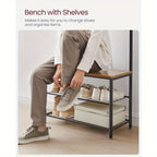 Shoe Rack with Space-Saving, Freestanding, Metal, 70L x 177H cm - product gallery image 7