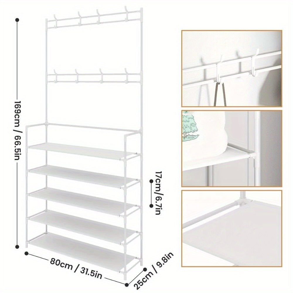 Shoe Rack with Space-Saving, Non-Slip, Easy Assembly, 169cm - product gallery image 11