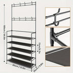 Shoe Rack with Space-Saving, Non-Slip, Easy Assembly, 169cm - product gallery image 7