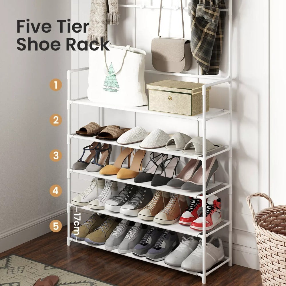 Shoe Rack with Space-Saving, Non-Slip, Easy Assembly, 169cm - product gallery image 9