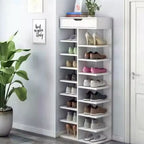 Shoe Rack with Space-Saving, Tall Cabinet 8-9 Tier Drawer Heavy - product gallery image 13