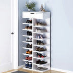 Shoe Rack with Space-Saving, Tall Cabinet 8-9 Tier Drawer Heavy - product gallery image 9