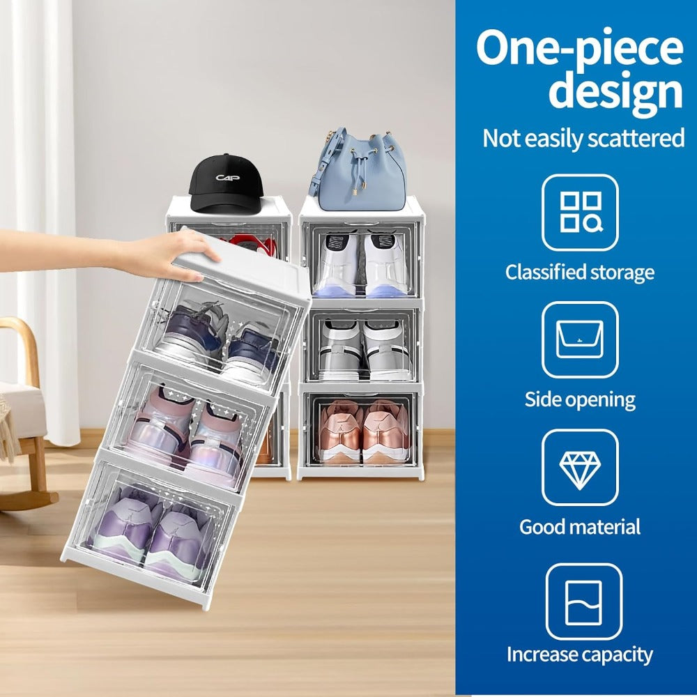 Shoe Storage Box with Foldable, Plastic, 6 Containers - product gallery image 11