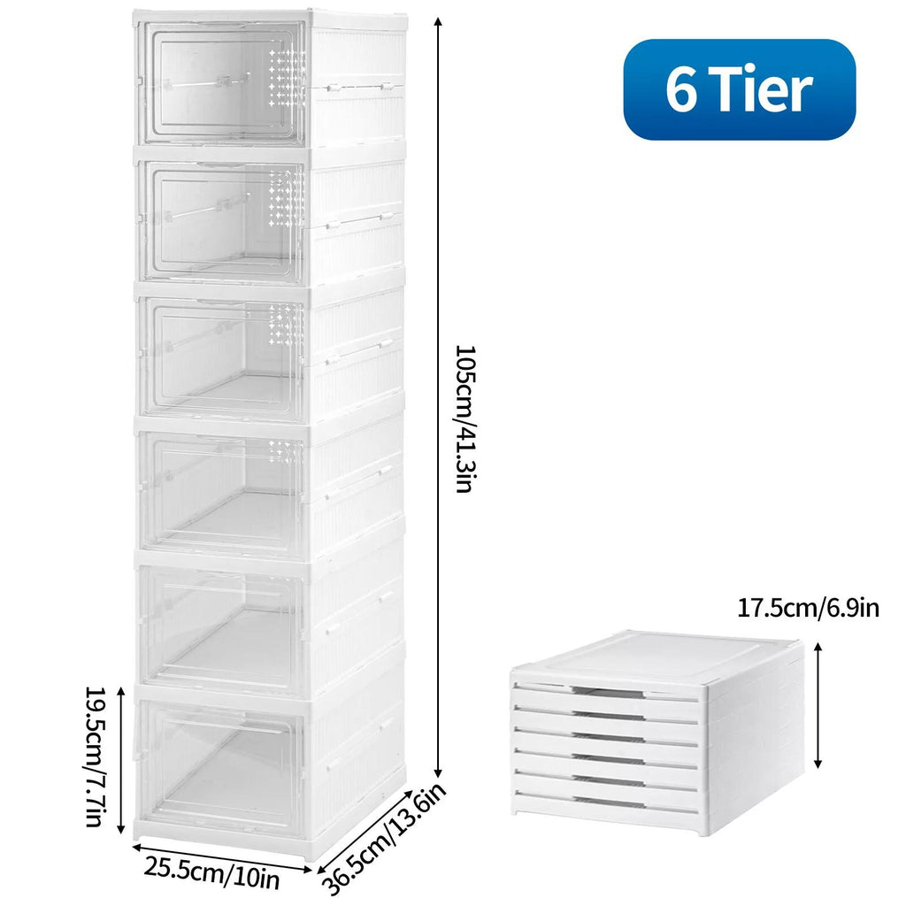Shoe Storage Box with Foldable, Plastic, 6 Containers - product gallery image 16