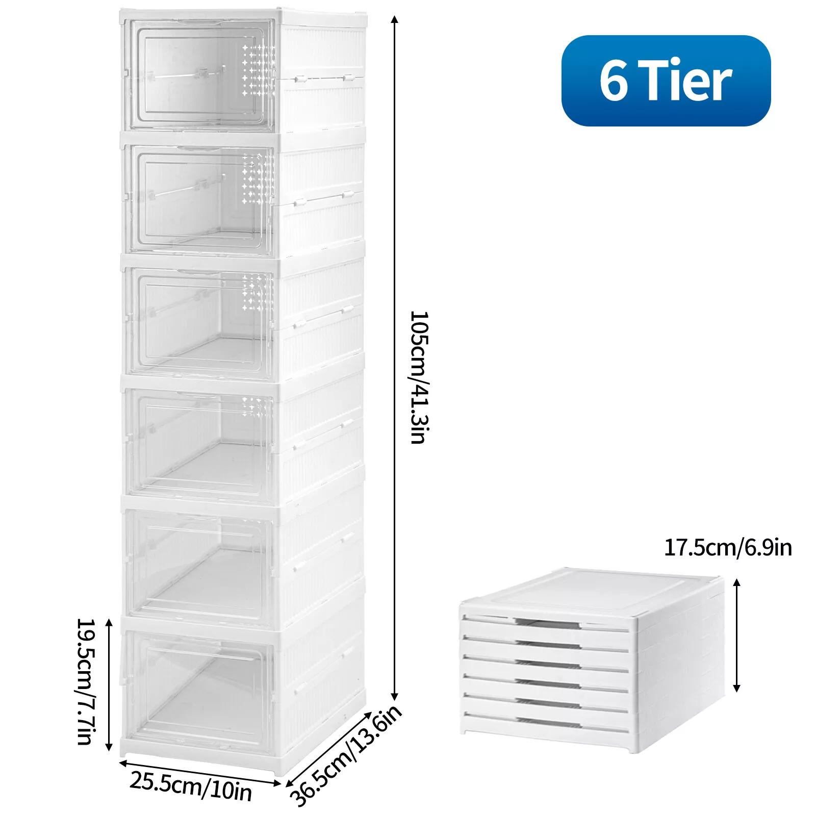 Shoe Storage Box with Foldable, Plastic, 6 Containers - product gallery image 16
