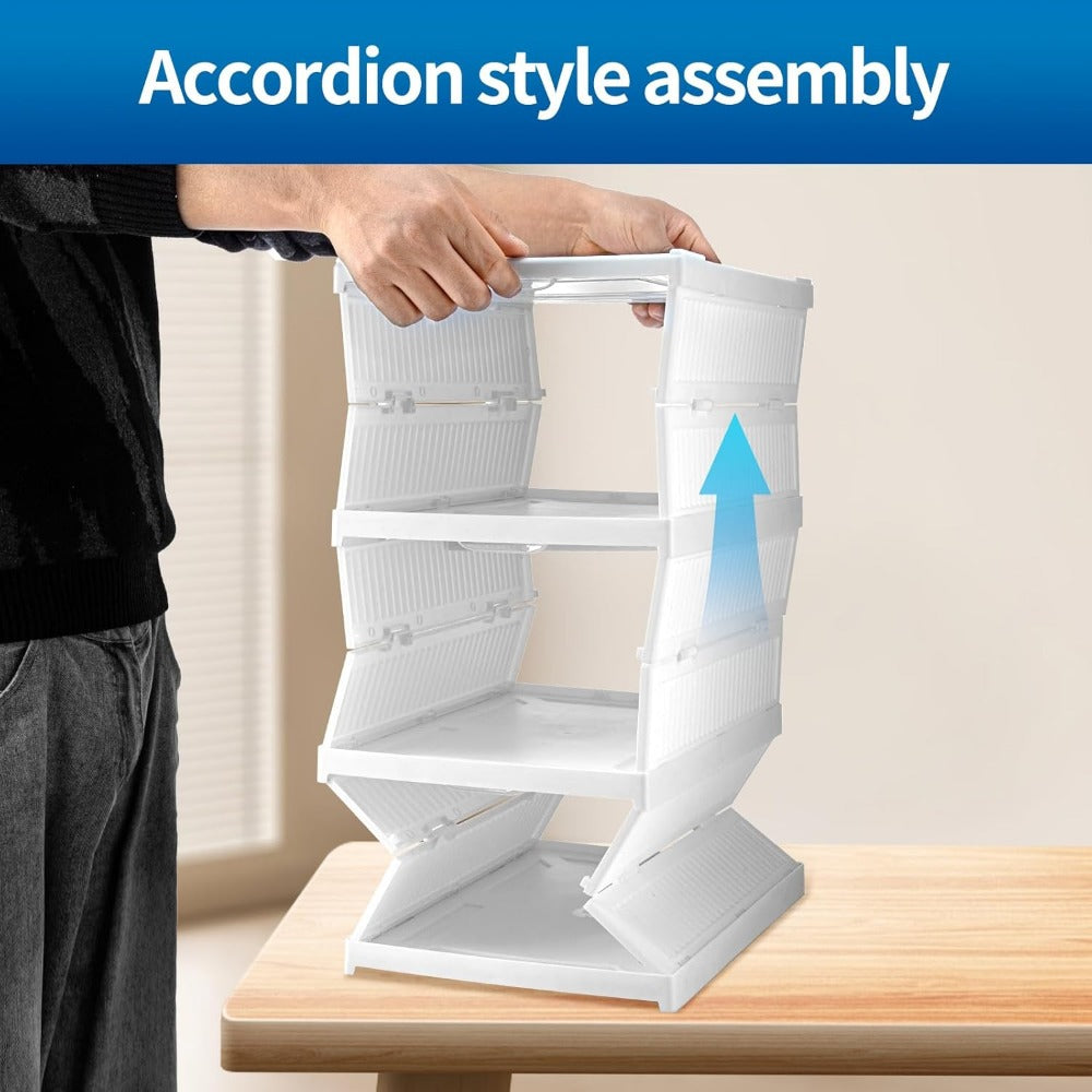 Shoe Storage Box with Foldable, Plastic, 6 Containers - product gallery image 3