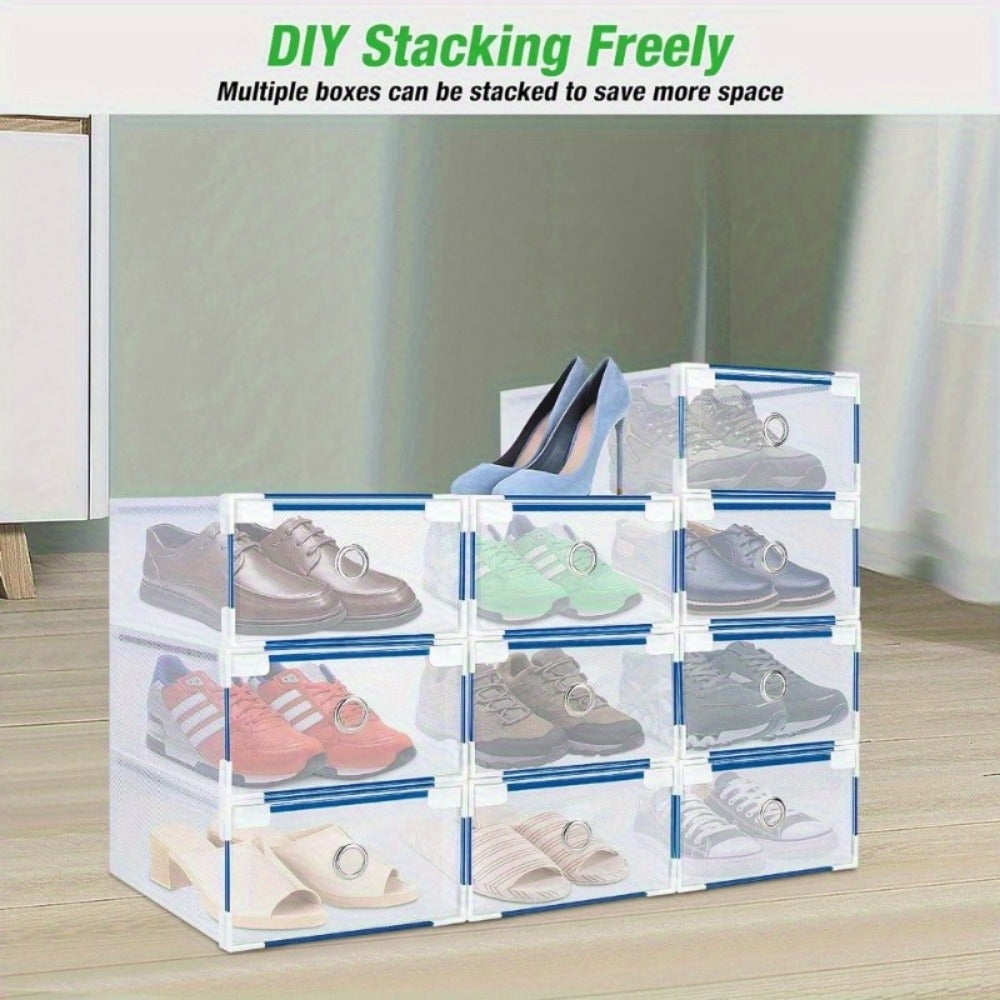 Shoe Storage Box with Space-Saving, Foldable, Pull-Out, Metal - product gallery image 10