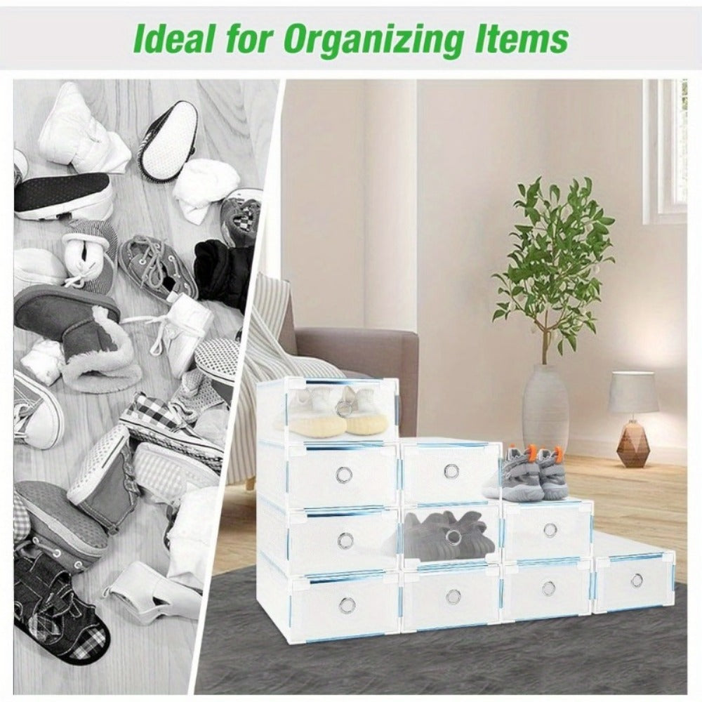 Shoe Storage Box with Space-Saving, Foldable, Pull-Out, Metal - product gallery image 11