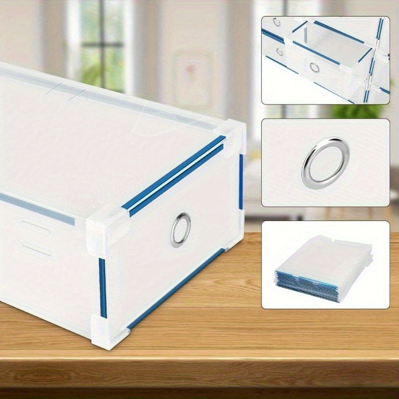 Shoe Storage Box with Space-Saving, Foldable, Pull-Out, Metal - product gallery image 4