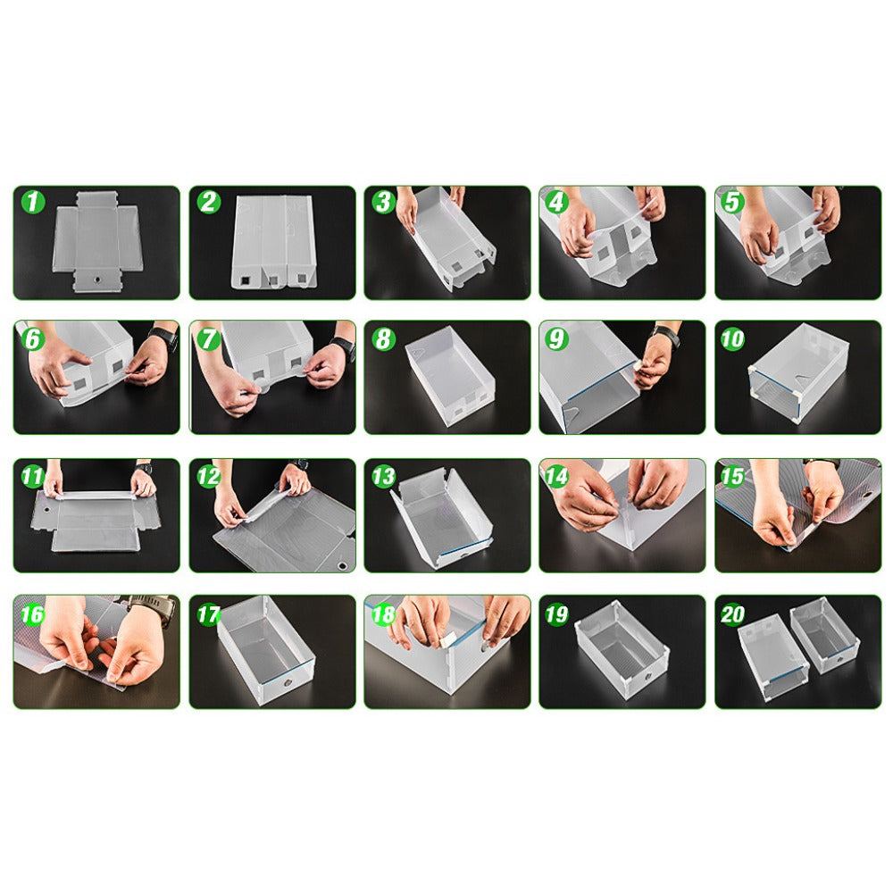 Shoe Storage Box with Space-Saving, Foldable, Pull-Out, Metal - product gallery image 7