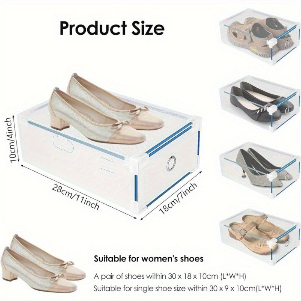 Shoe Storage Box with Space-Saving, Foldable, Pull-Out, Metal - product gallery image 8
