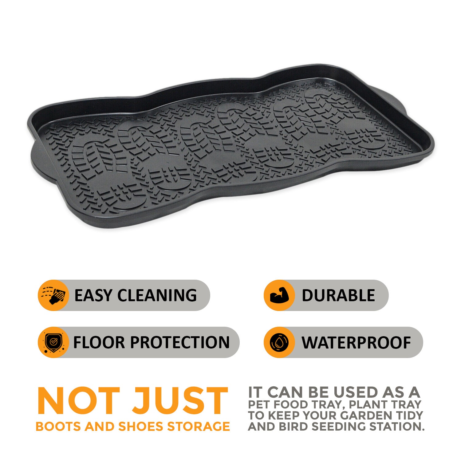 Shoe Tray with Non-Slip, Waterproof, 5cm, 3 Pairs for gardens and patios - product gallery image 6
